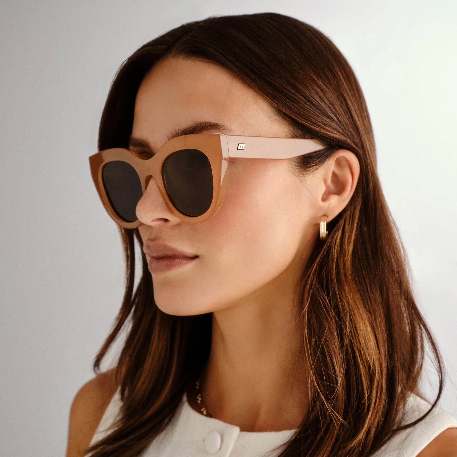 Le Specs Aire Heart Sunglasses in Caramel