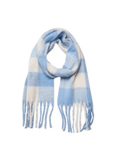 SCL Scarf Light Blue Soft White Check Scarf
