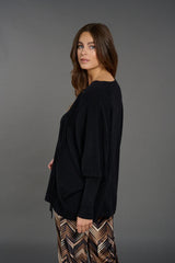 Lauren Vidal Naomi 100% Wool Sweater Noir