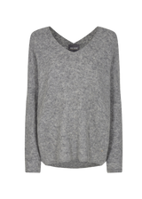 Thora V-Neck Knit in Grey Melange