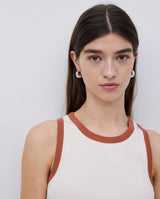 Ecru top with contrasting trim