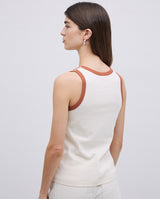 Ecru top with contrasting trim
