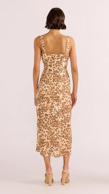 MinkPink Arden Tie Midi Dress In Leopard