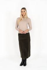 Billie Cord Skirt Moss