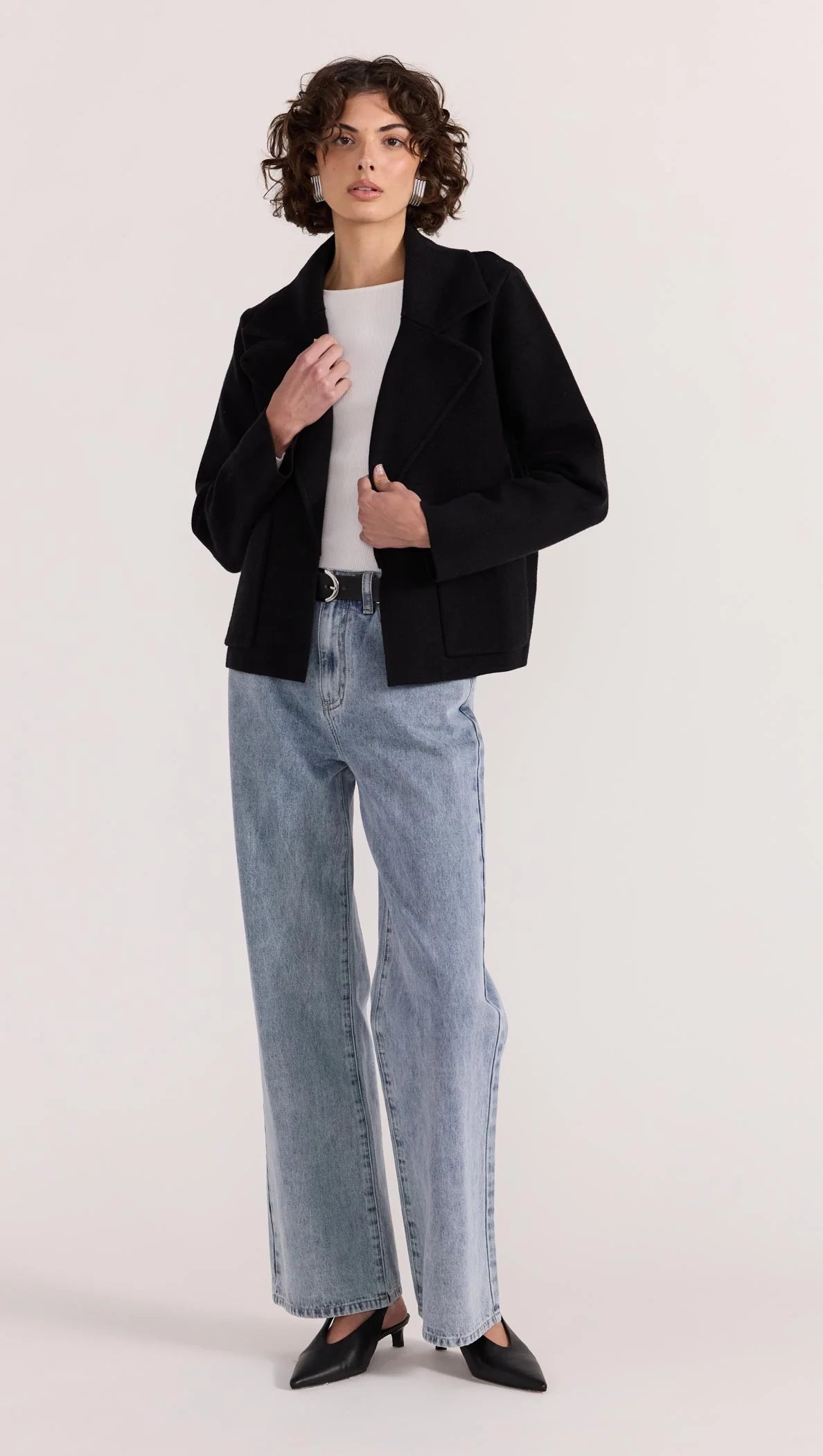 Aiden Crop Coatigan Black