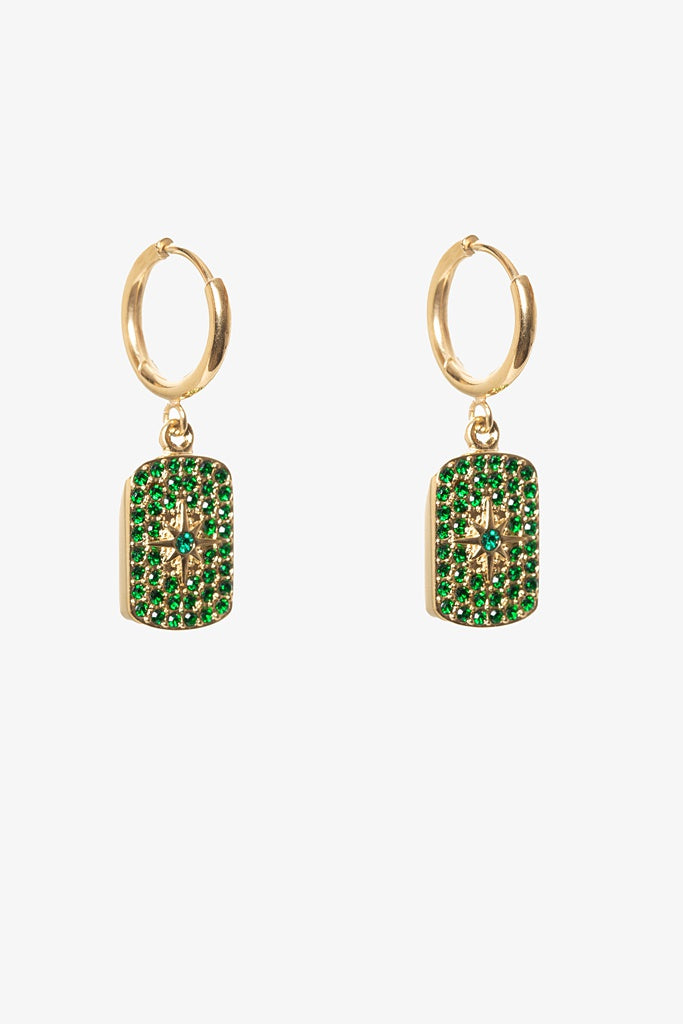 Antler Gold Emerald Cluster Earrings