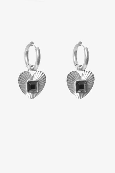 Antler Midnight Embrace Fluid Heart Earrings