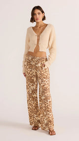 MinkPink Arden Drawstring Pant In Leopard