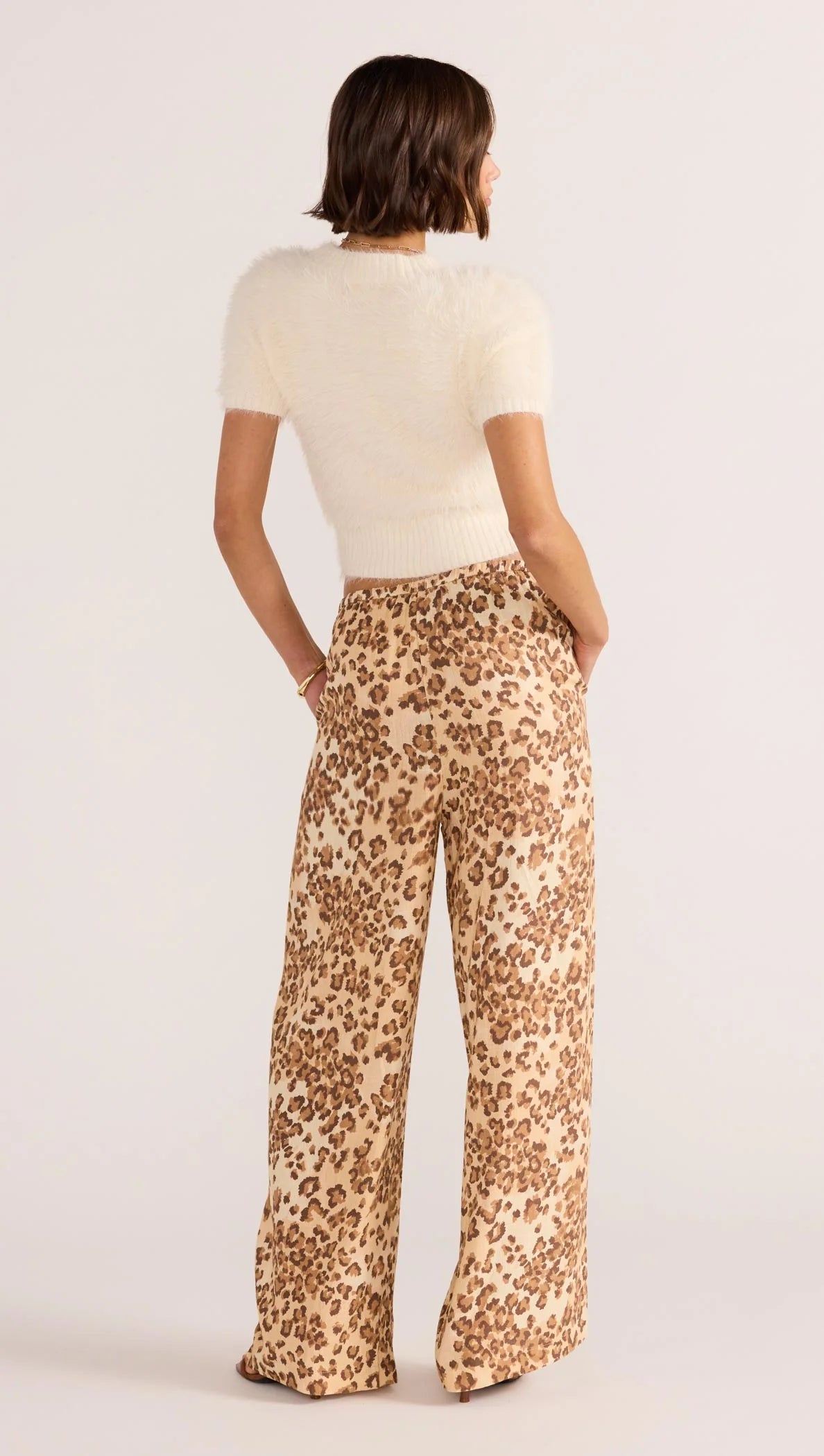 MinkPink Arden Drawstring Pant In Leopard