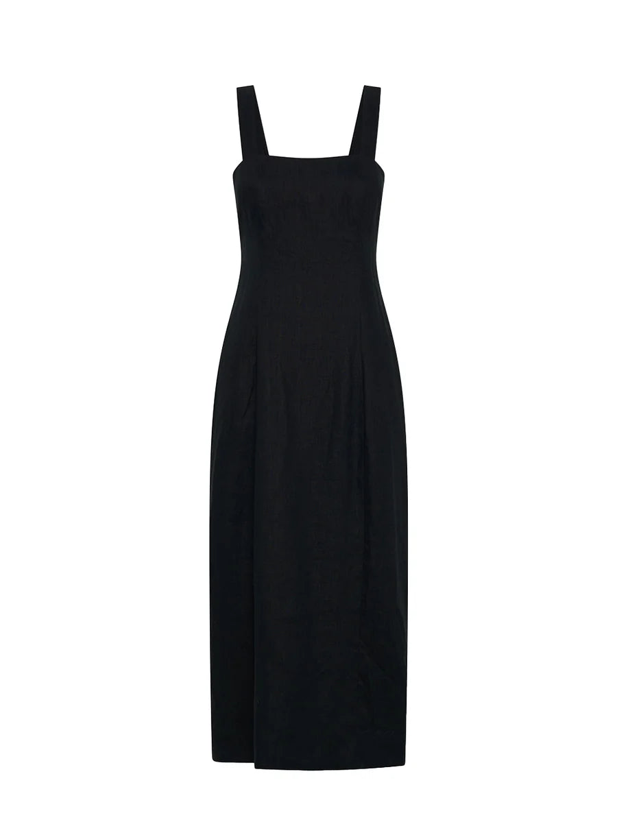 Azarea Tie Back Midi Dress Black