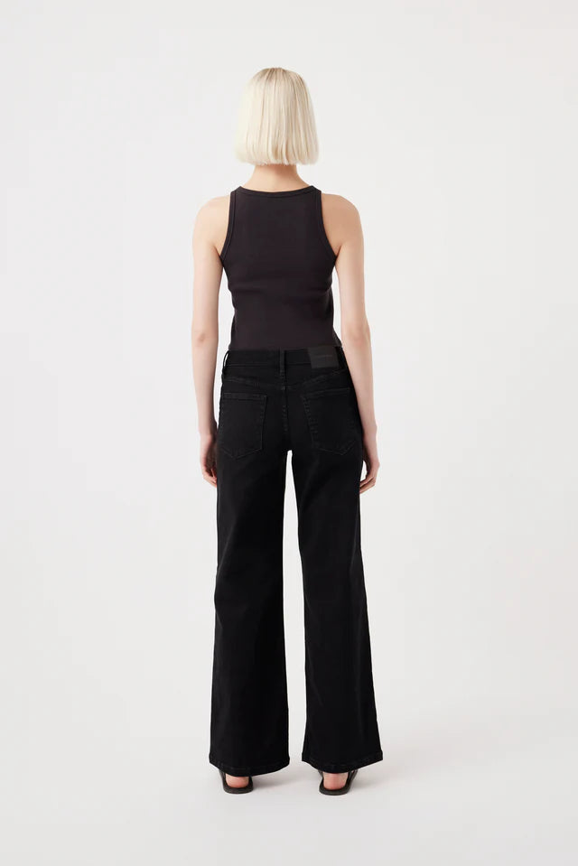 Mia Mid Wide Leg Jean Black
