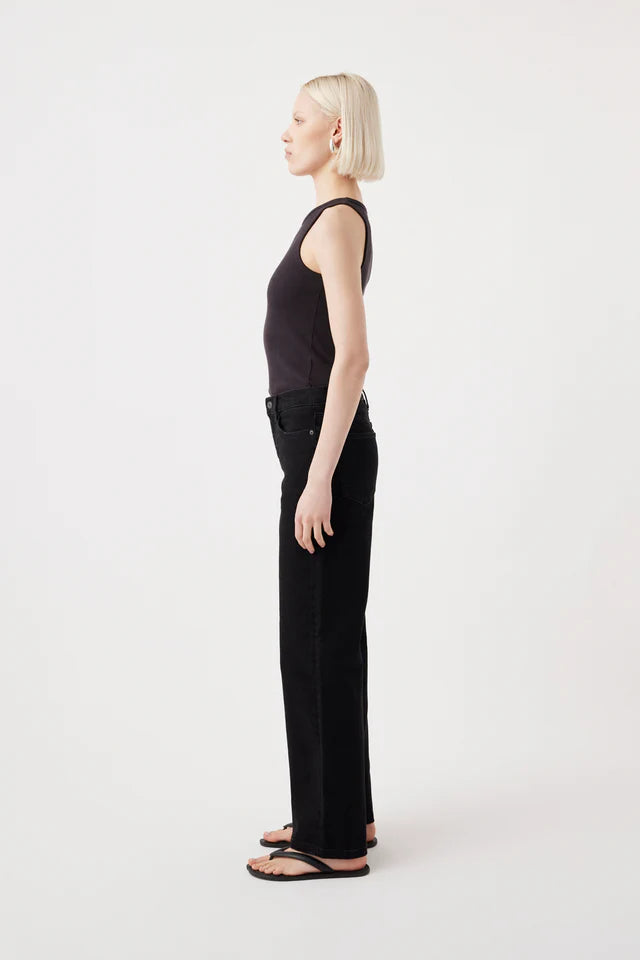 Mia Mid Wide Leg Jean Black