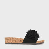 Corsage Sandal in Black