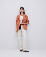 Ecru top with contrasting trim