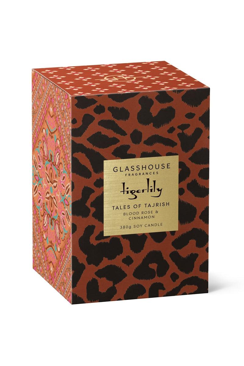 Glasshouse x Tigerlily Tales of Tajirish Candle Blood Rose Cinnamon