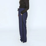 Indiana Wide Leg Pants in Navy with black