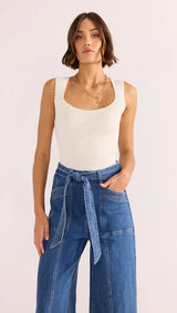 MinkPink Isla Boucle Knit Tank In Ivory