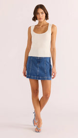MinkPink Isla Boucle Knit Tank In Ivory