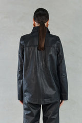 Lucia Leather Shirt in Black