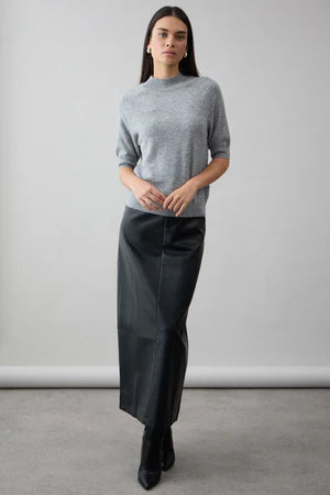 Remi Mock Neck Top Graphite