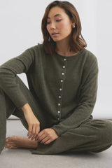 Essential Cashmere Cardigan Military