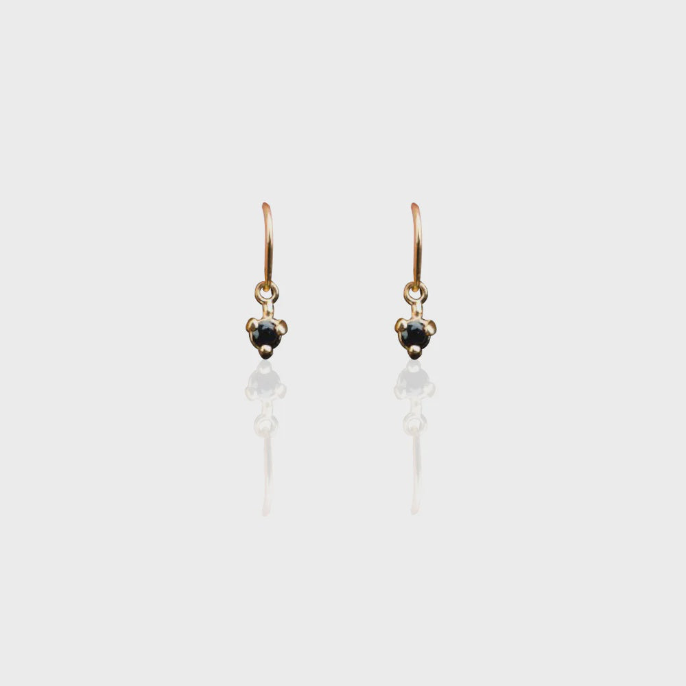 Droplets Gold Onyx Earrings