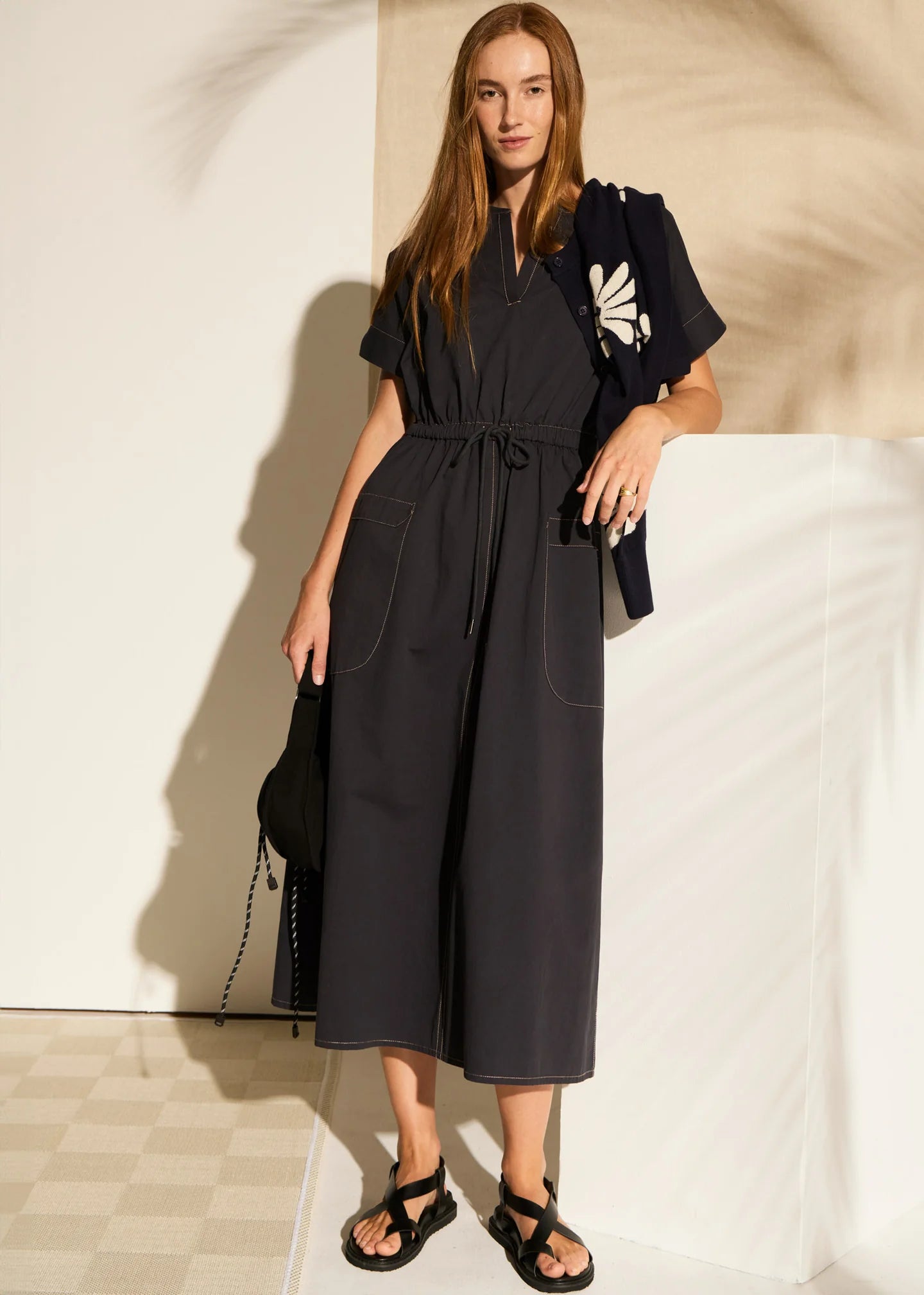 Avrid Drawcord Dress Ink