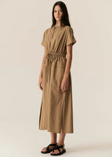 Avrid Drawcord Dress Khaki