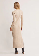MOS Wistful Knit Midi Dress in Sand
