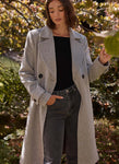 Staple The label Reade Belted Coat Grey Marle