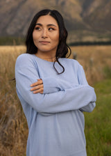 Ever Be Round Neck Sweater Arctic Blue