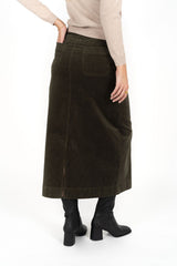 Billie Cord Skirt Moss