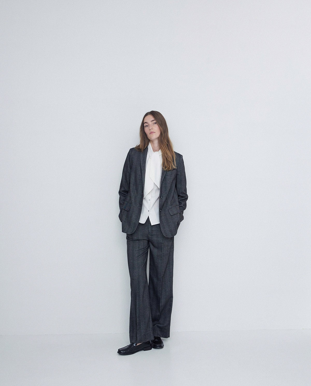 Yerse Houndstooth Blazer Black Herringbone