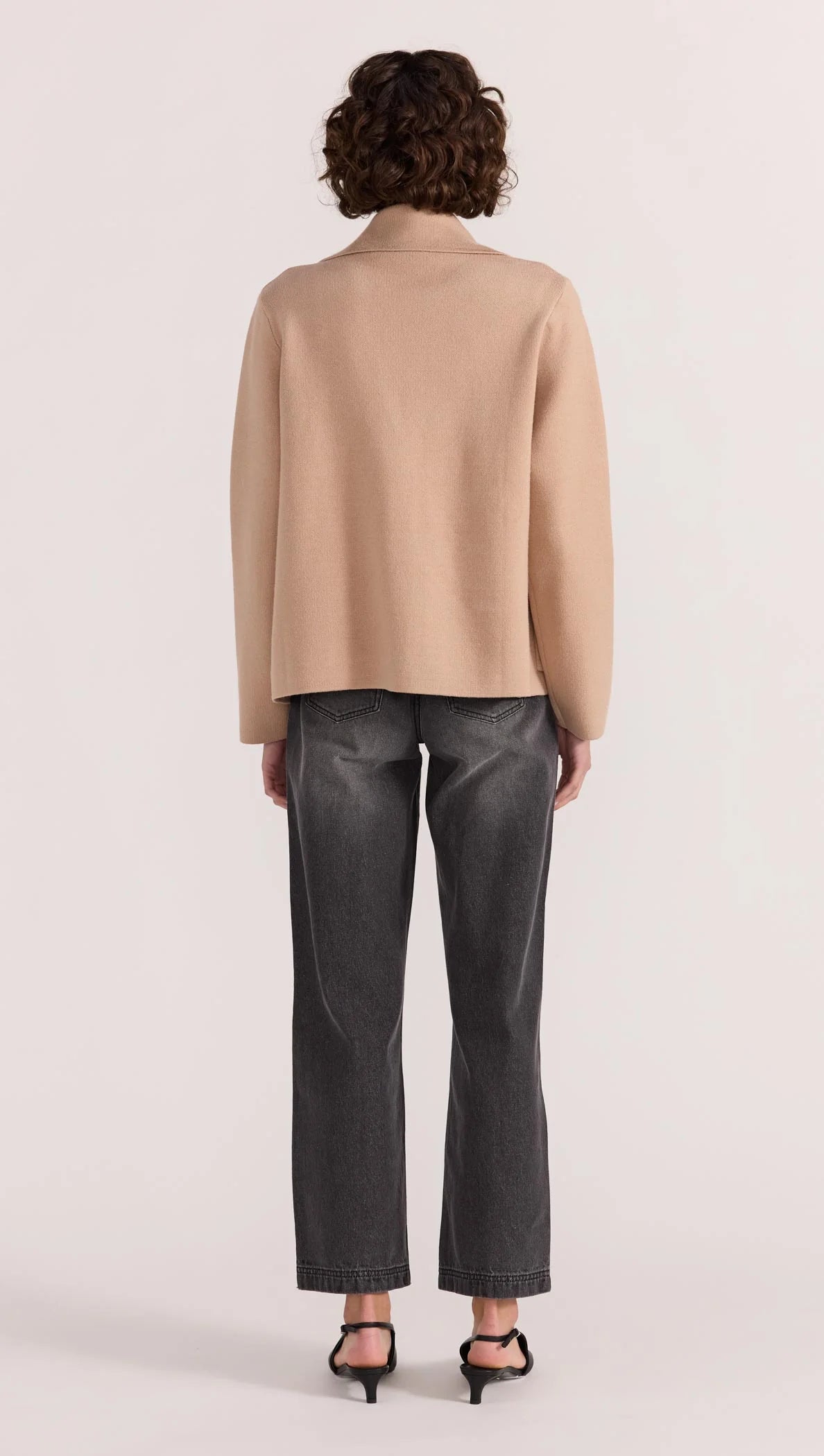 Aiden Crop Coatigan Camel