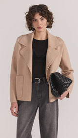 Aiden Crop Coatigan Camel