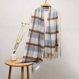 SCL Scarf Blue Brown Check