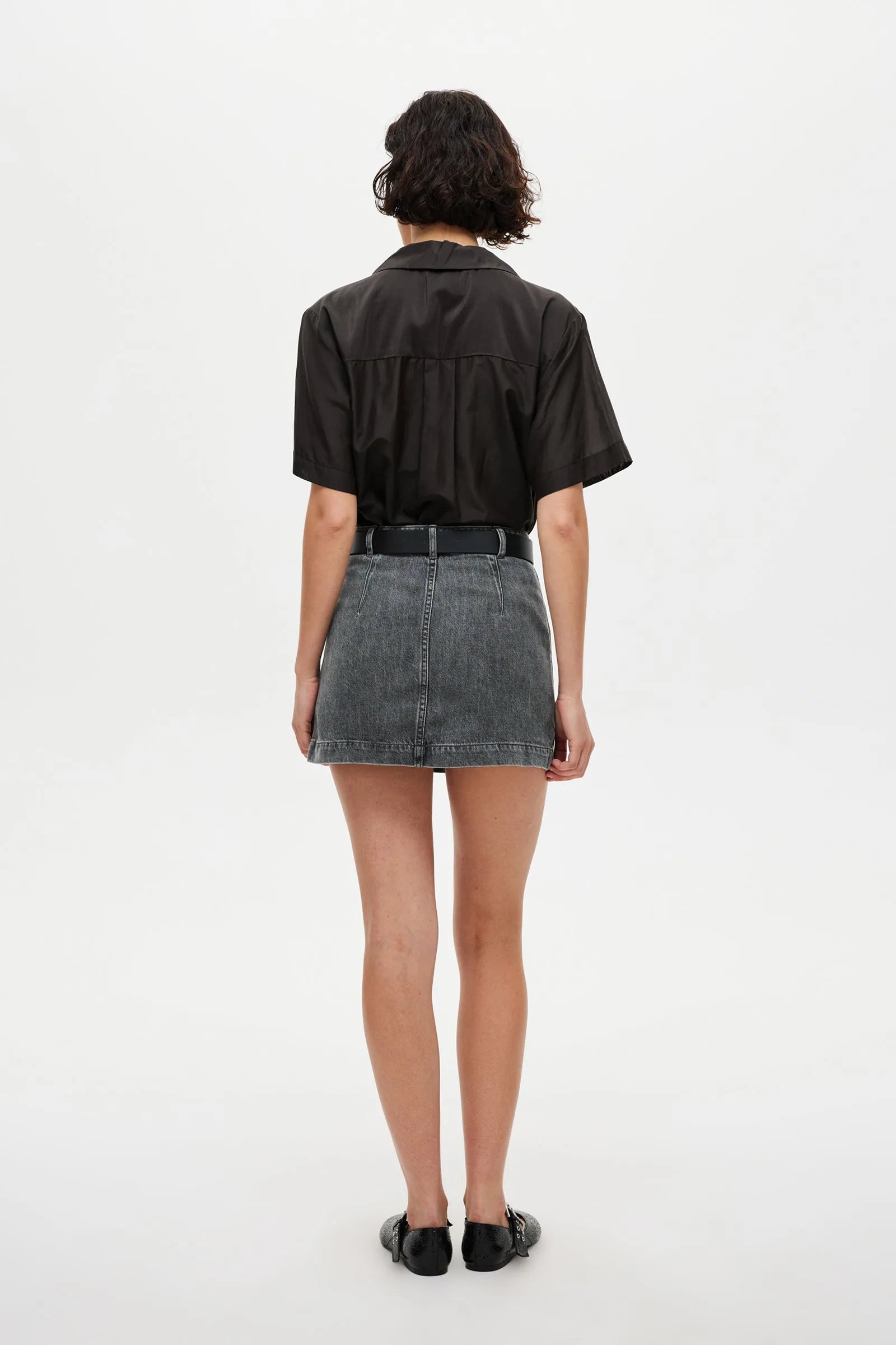 NEUW Mercer Mini Skirt In Stone Grey