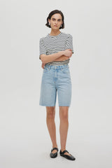 Neuw Phoebe Short Jetlag In Mid Vintage Indigo