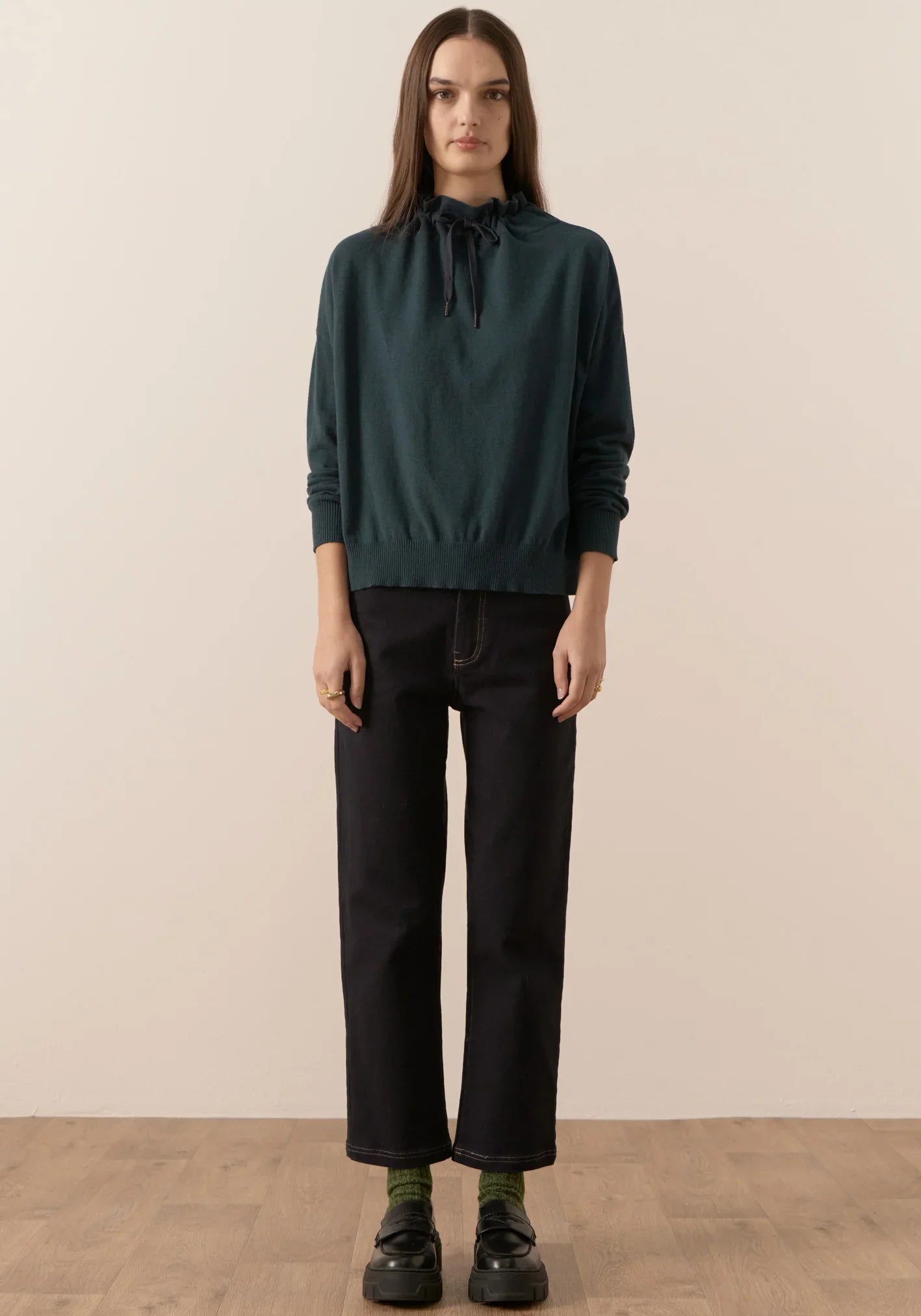 POL Nucleus drawcord Knit Top Forrest
