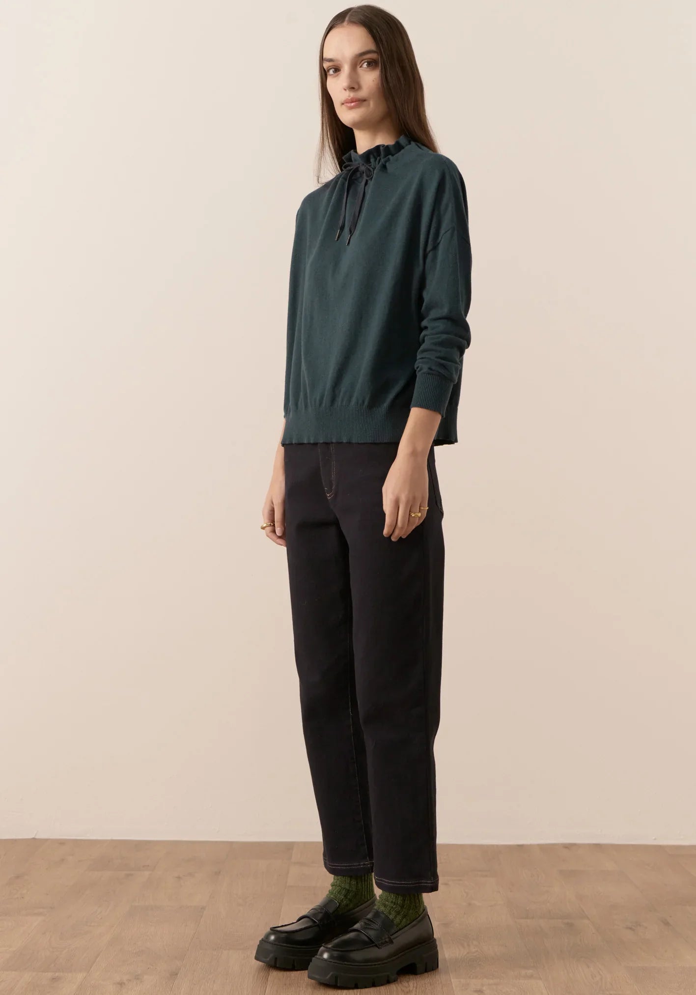 POL Nucleus drawcord Knit Top Forrest