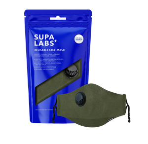 Supa Labs+ Mask Adult Size in Army Green