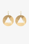 Antler Gold Circle Earrings