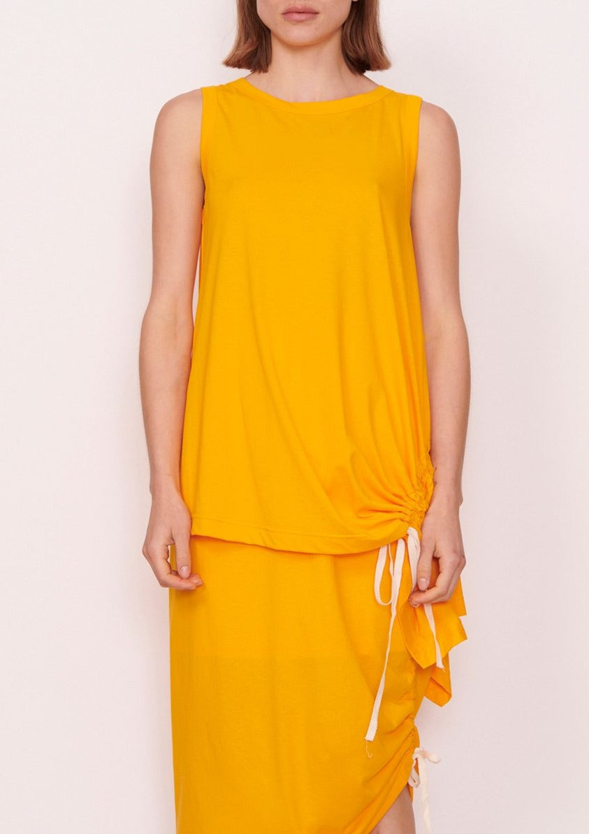 Pol Aria Drawcord Tank in Orange