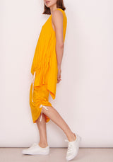 Pol Aria Drawcord Tank in Orange