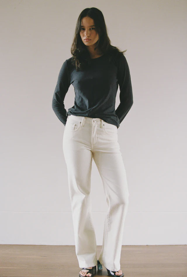 Effie Mid Flare Jean Soft White