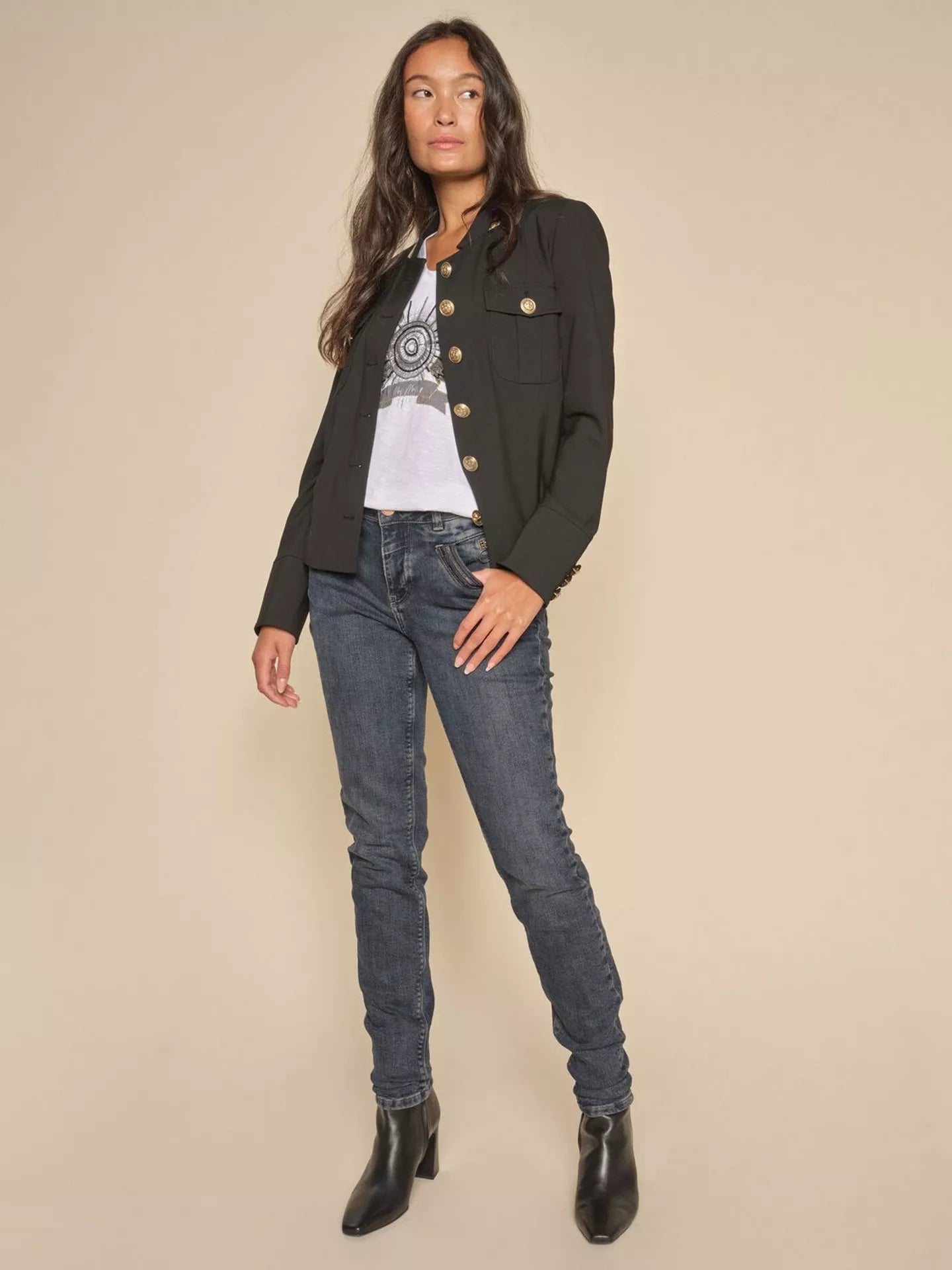 Naomi Colla Jeans Dark Blue