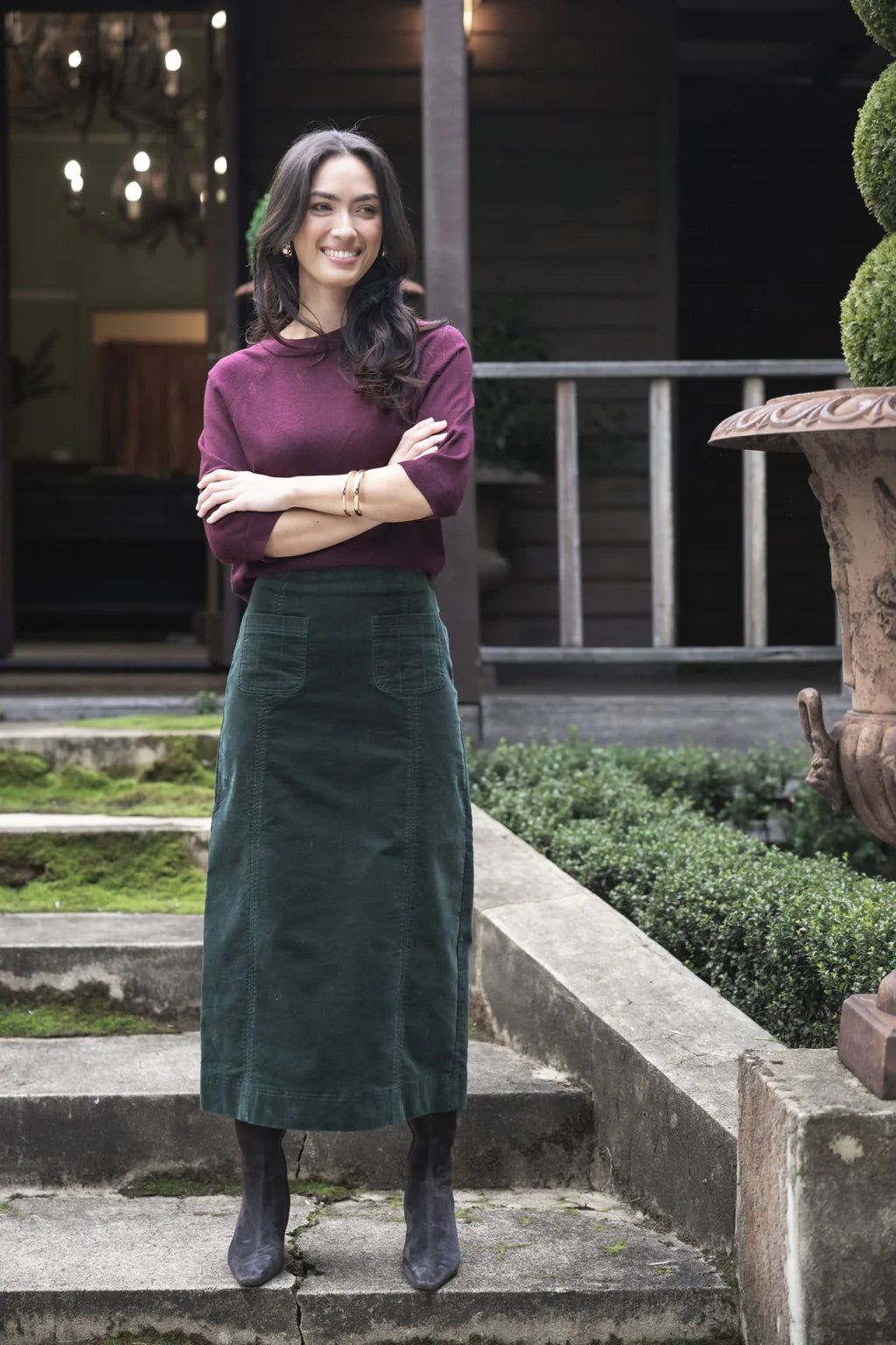 Va Va Velour Skirt Pine