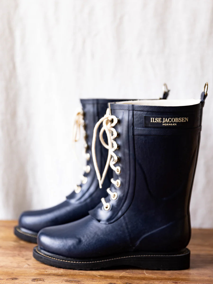 Ilse Jacobsen Mid Lace rain Boot Black