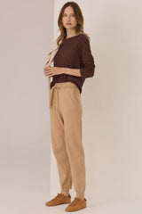 Silas Boat Neck Tee Chocolate