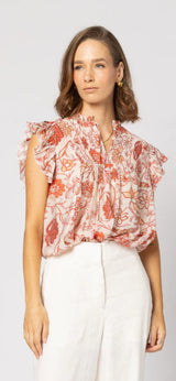 Anabella Blouse Ruby Flowers